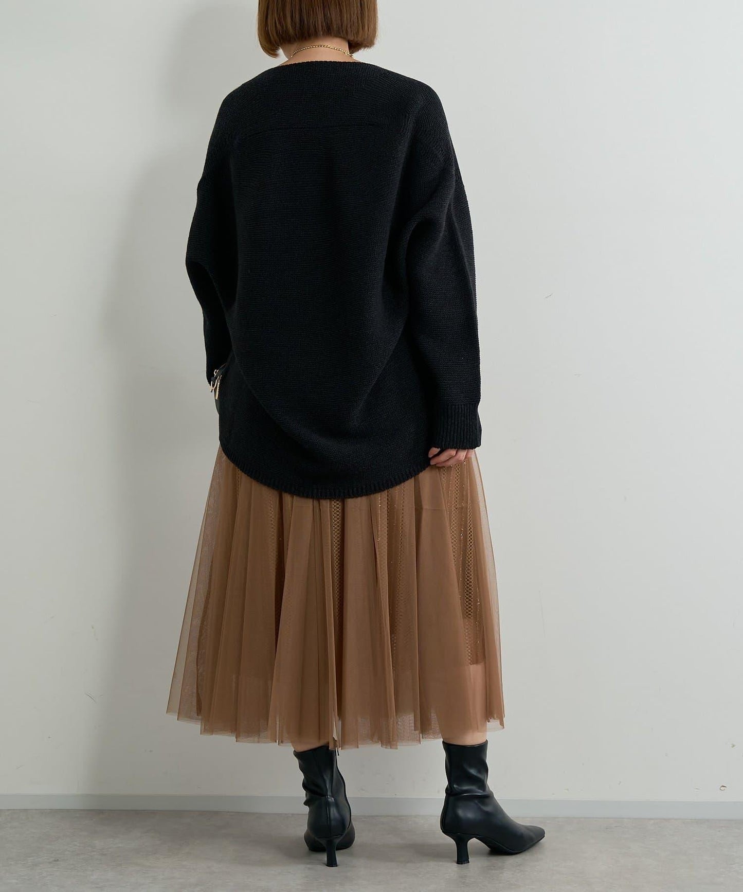 大人女性優雅風格網紗褶皺半身裙