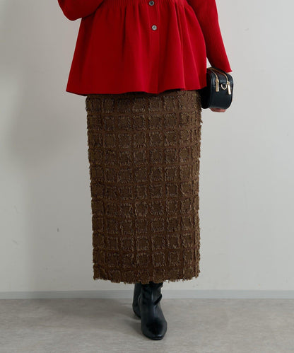 主打單品◎方格提花修身半身裙