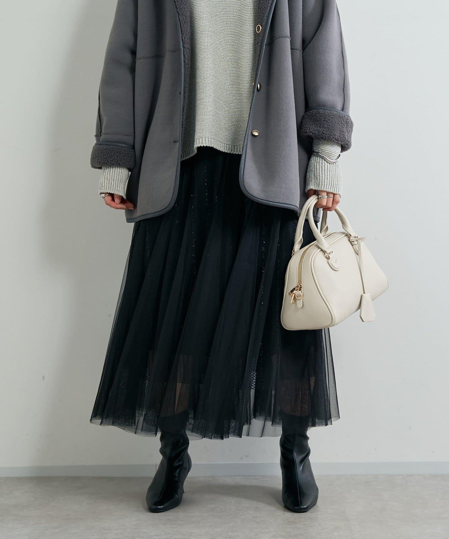 大人女性優雅風格網紗褶皺半身裙