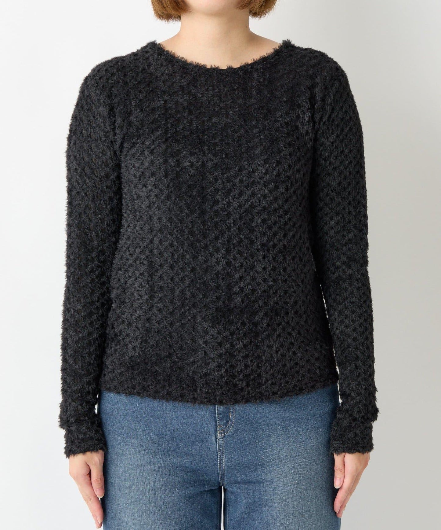 《著るだけでお灑落見え》磨毛蕾絲套頭衫