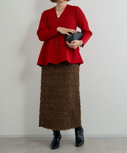 主打單品◎方格提花修身半身裙