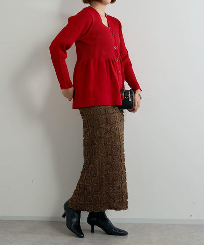 主打單品◎方格提花修身半身裙