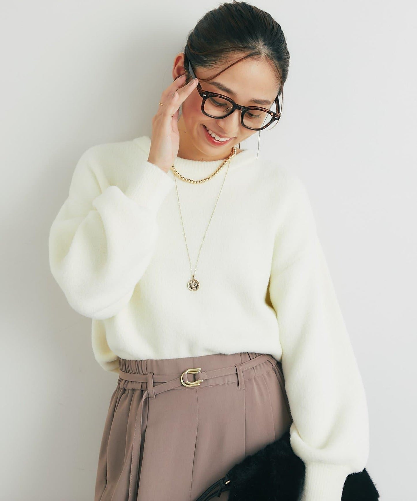 日常百搭◎仿貉子毛針織衫