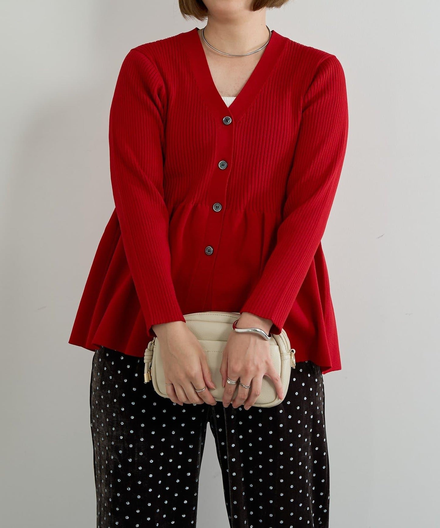 大人可愛荷葉邊針織開衫