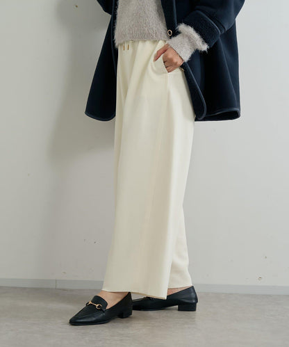 《オンオフ選ばず活躍》桑蠶絲雪紡弧形裁剪長褲
