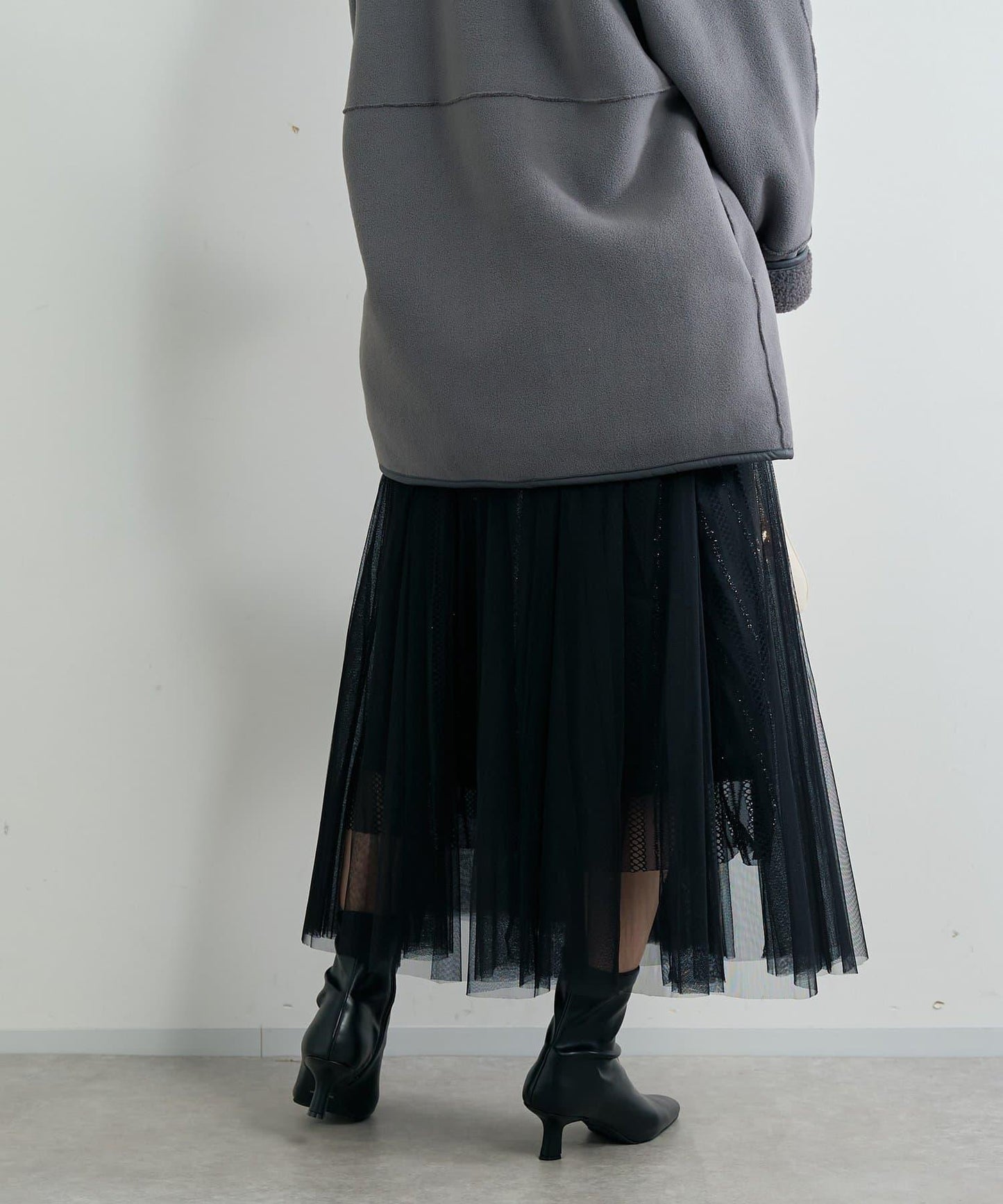 大人女性優雅風格網紗褶皺半身裙