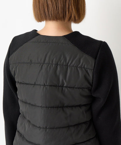 中棉針織拼接無領夾克