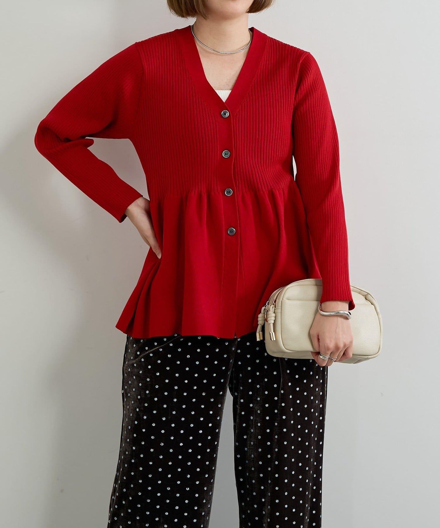 大人可愛荷葉邊針織開衫