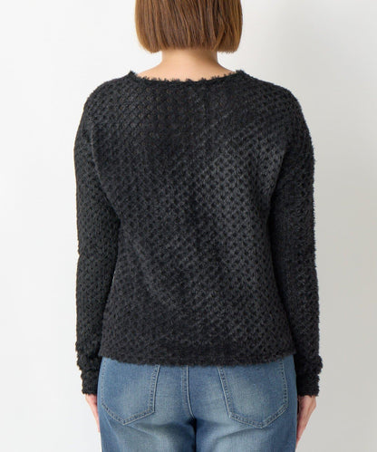 《著るだけでお灑落見え》磨毛蕾絲套頭衫