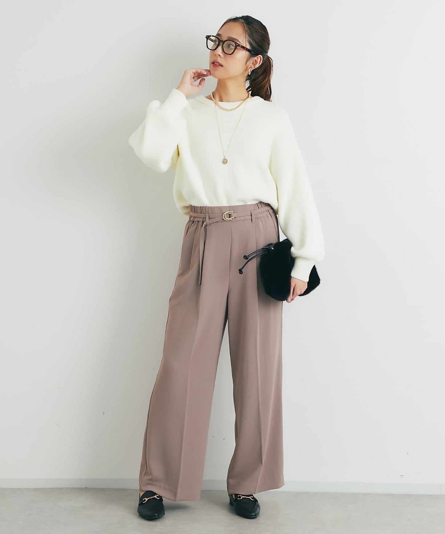 日常百搭◎仿貉子毛針織衫