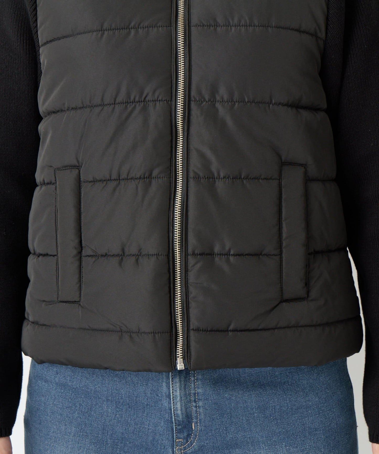 中棉針織拼接無領夾克