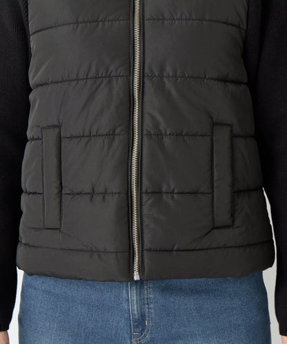 中棉針織拼接無領夾克