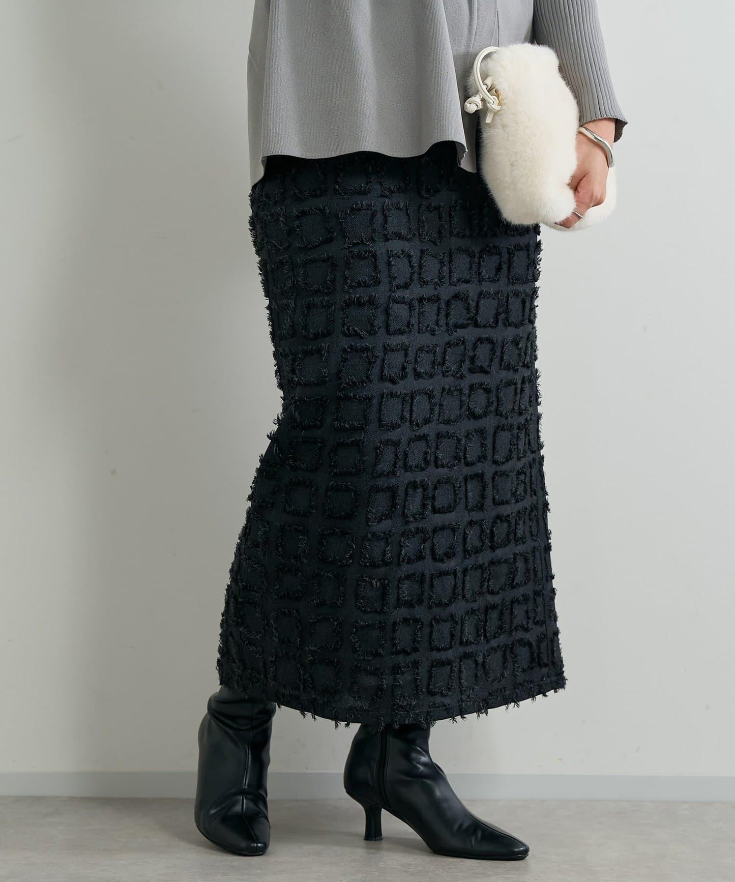 主打單品◎方格提花修身半身裙