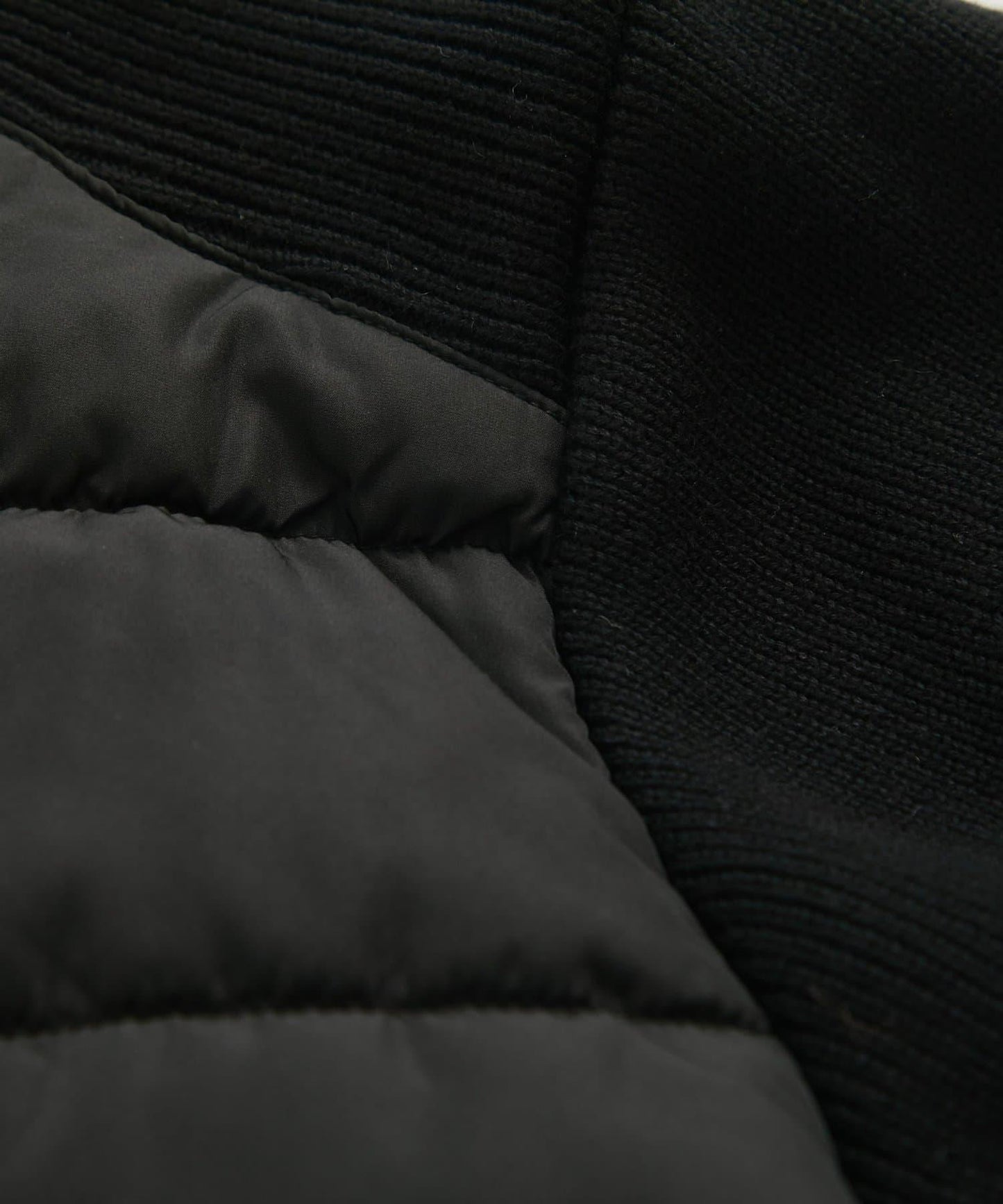 中棉針織拼接無領夾克