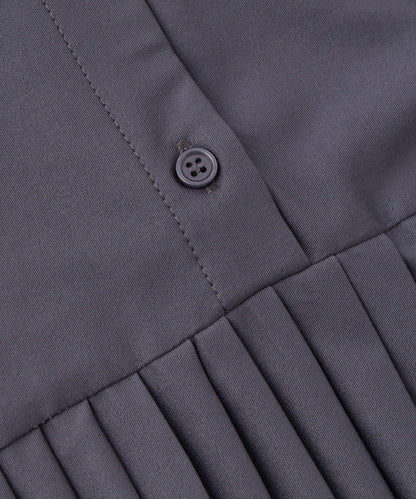 《シック&エレガントに》高腰拼接百褶連衣裙