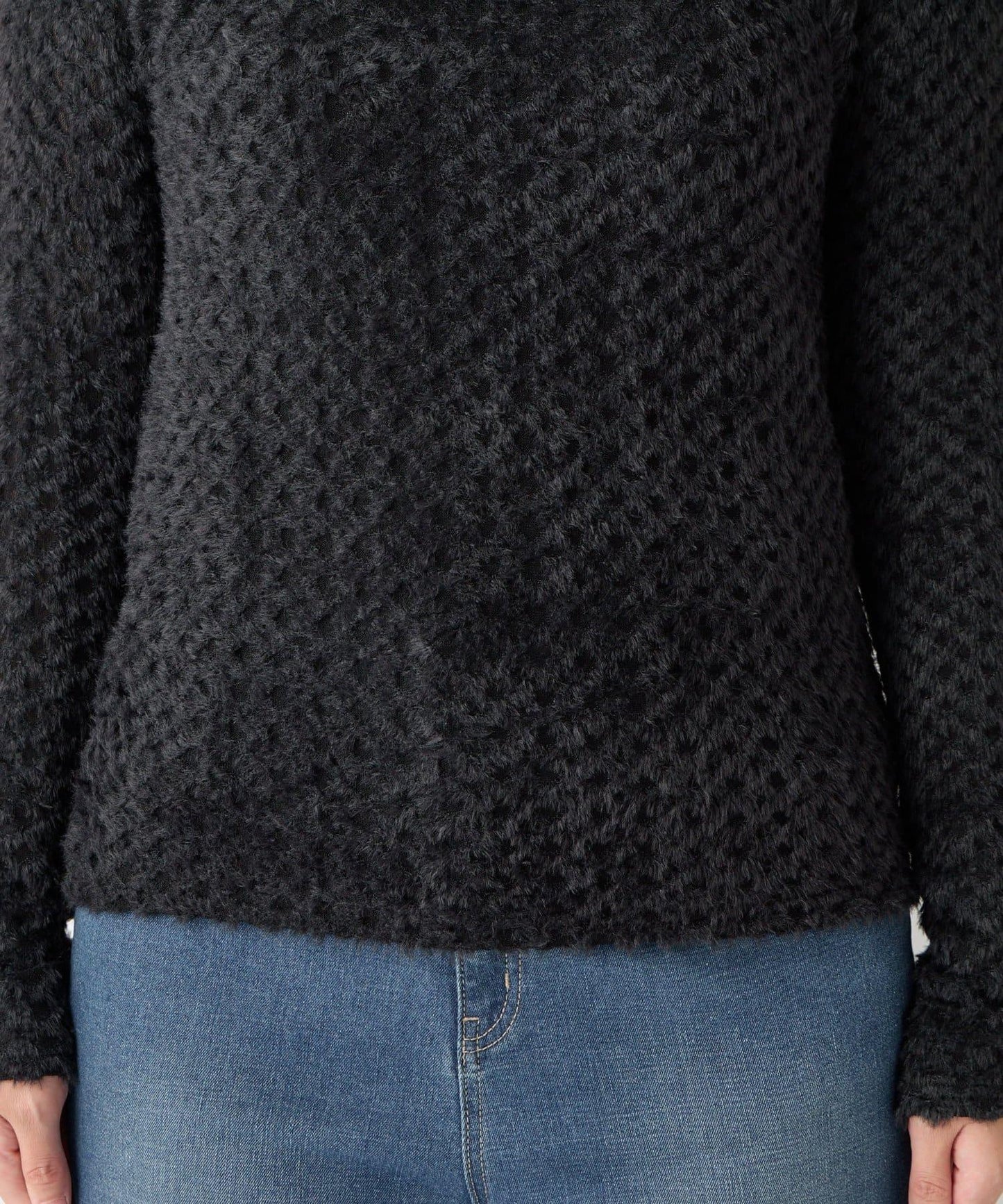 《著るだけでお灑落見え》磨毛蕾絲套頭衫