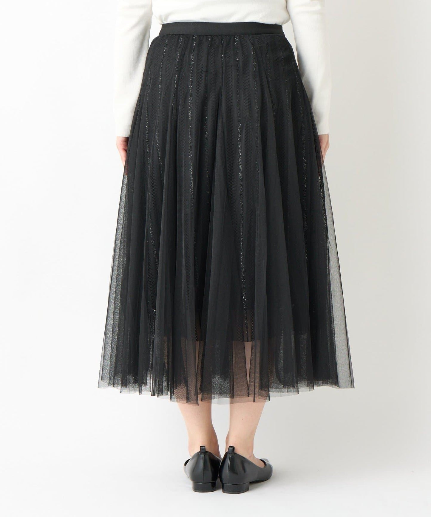 大人女性優雅風格網紗褶皺半身裙