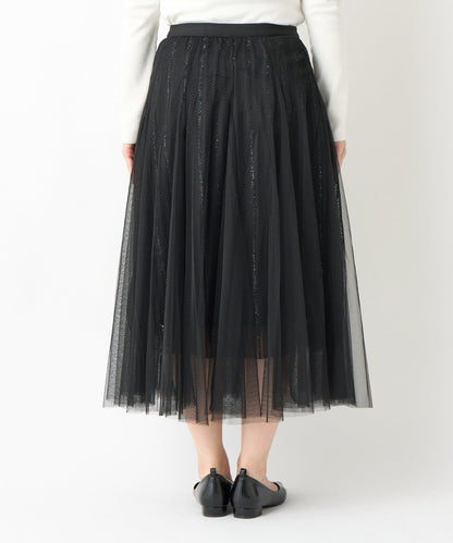 大人女性優雅風格網紗褶皺半身裙