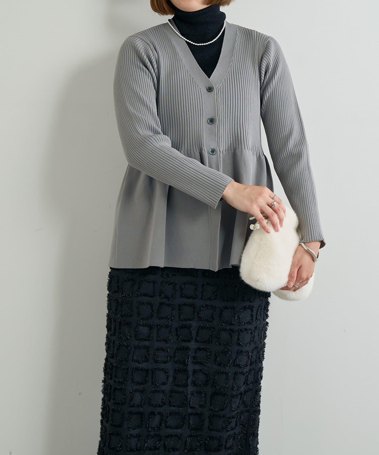 大人可愛荷葉邊針織開衫