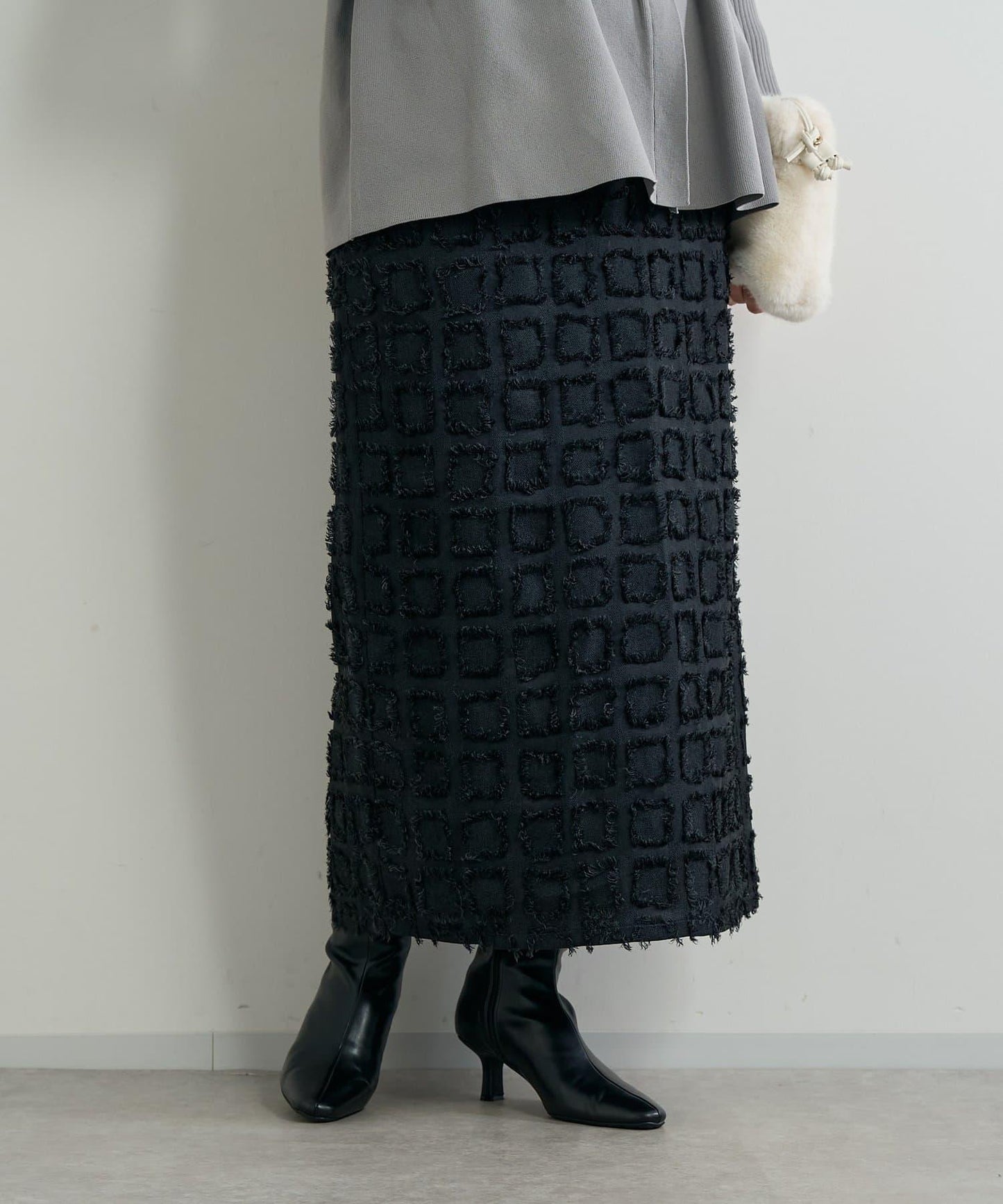 主打單品◎方格提花修身半身裙