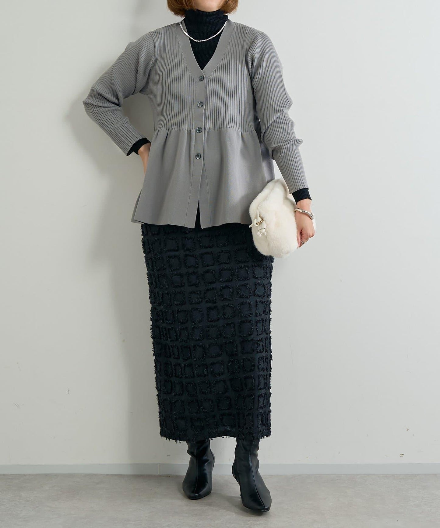 主打單品◎方格提花修身半身裙