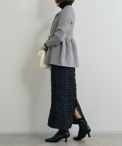 主打單品◎方格提花修身半身裙