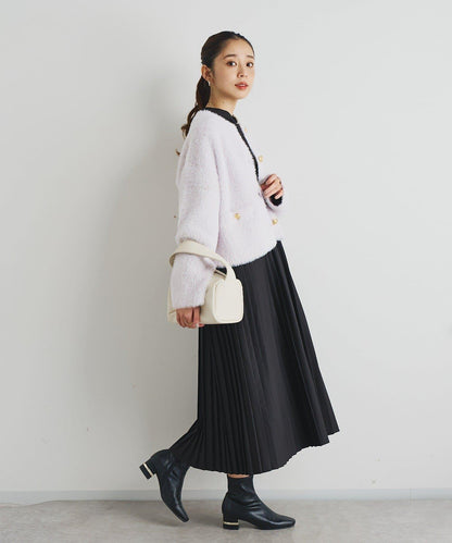 《シック&エレガントに》高腰拼接百褶連衣裙