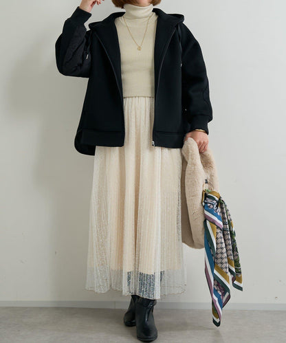 優雅氣質蕾絲百褶長裙