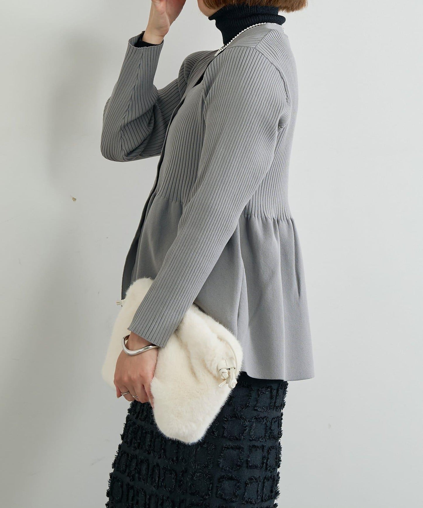 大人可愛荷葉邊針織開衫