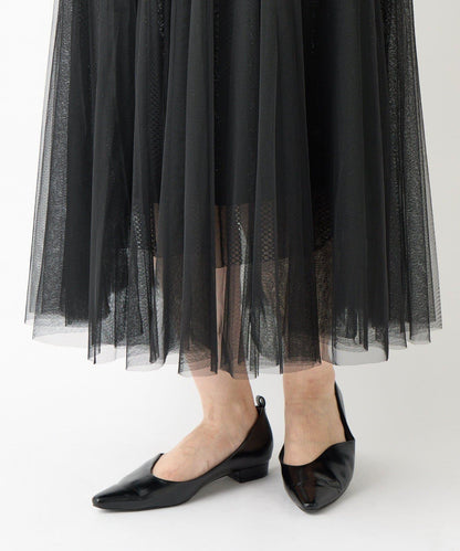 大人女性優雅風格網紗褶皺半身裙