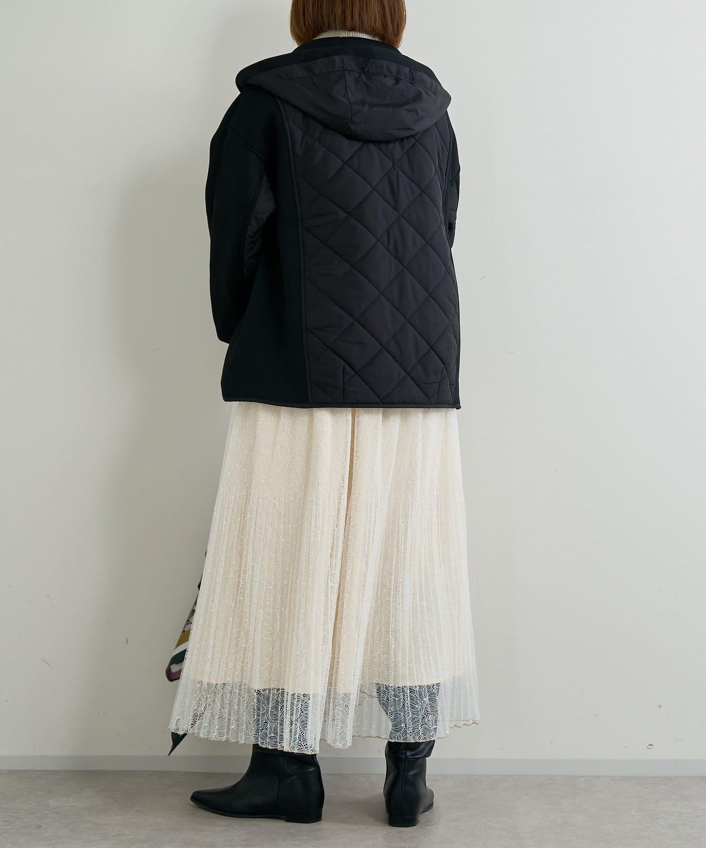 優雅氣質蕾絲百褶長裙