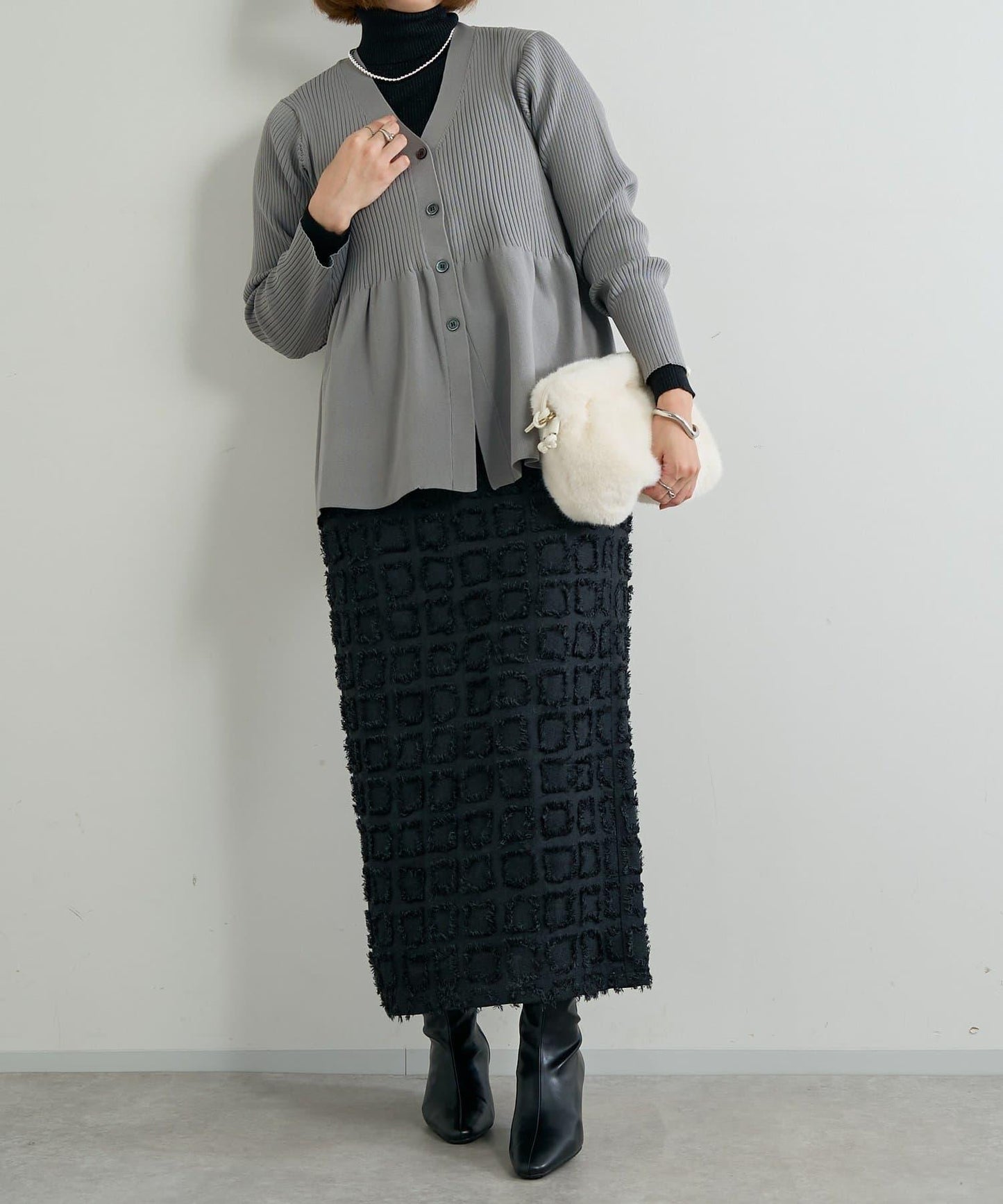 大人可愛荷葉邊針織開衫