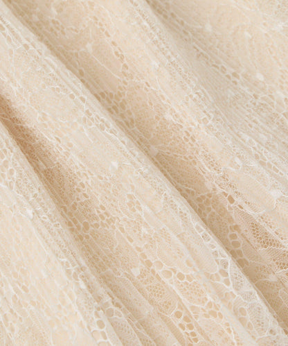 優雅氣質蕾絲百褶長裙