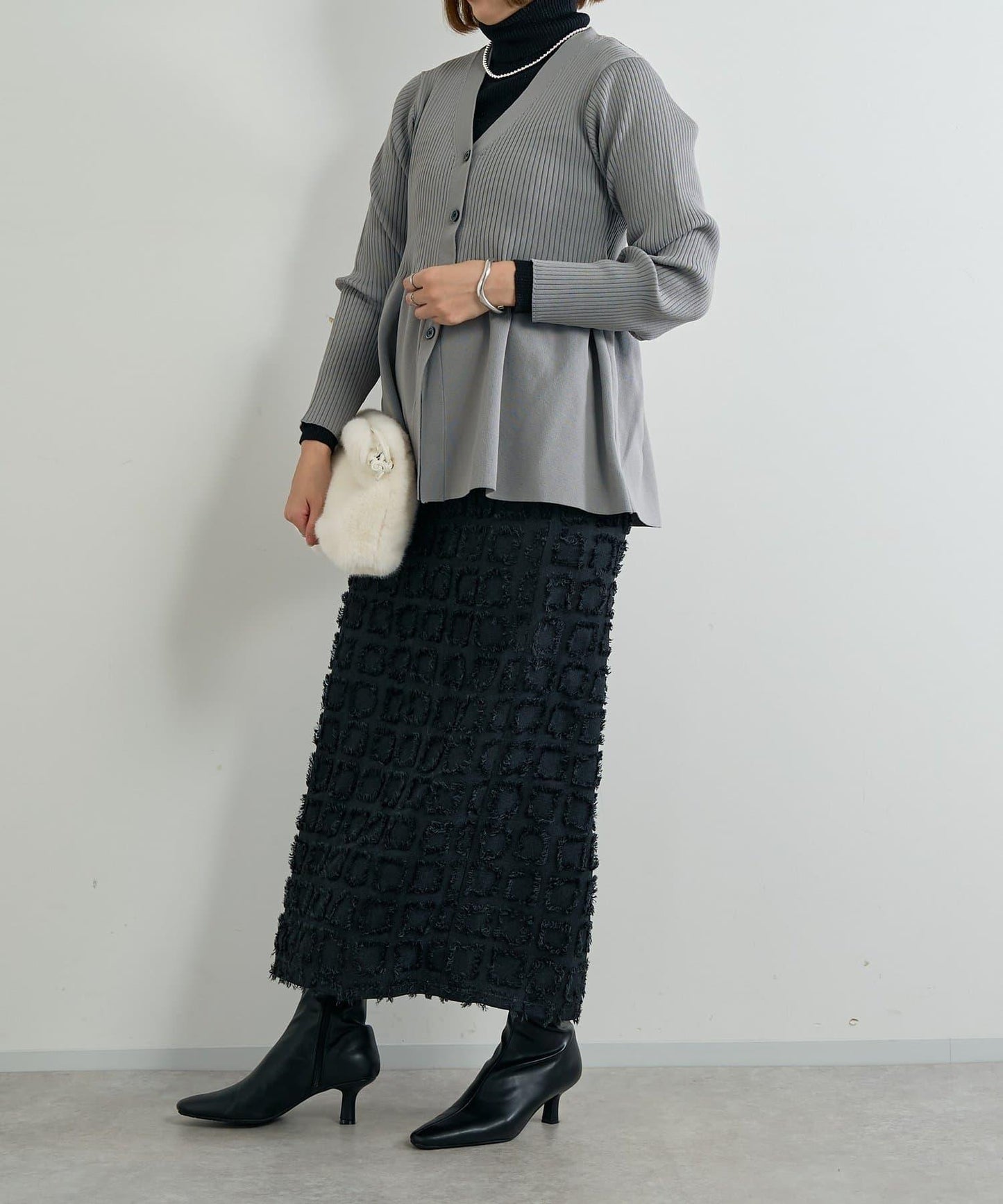 大人可愛荷葉邊針織開衫