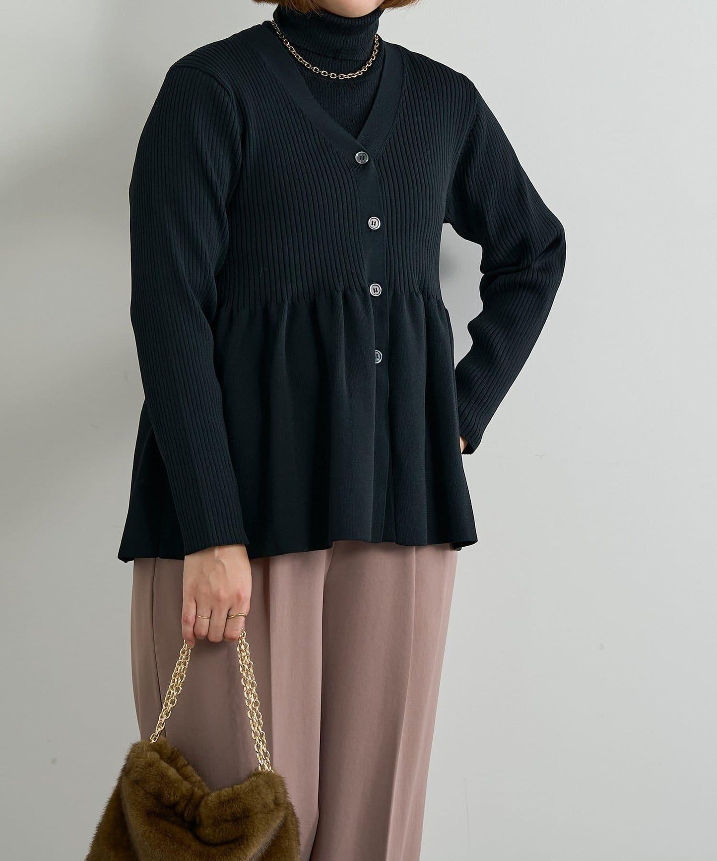 大人可愛荷葉邊針織開衫