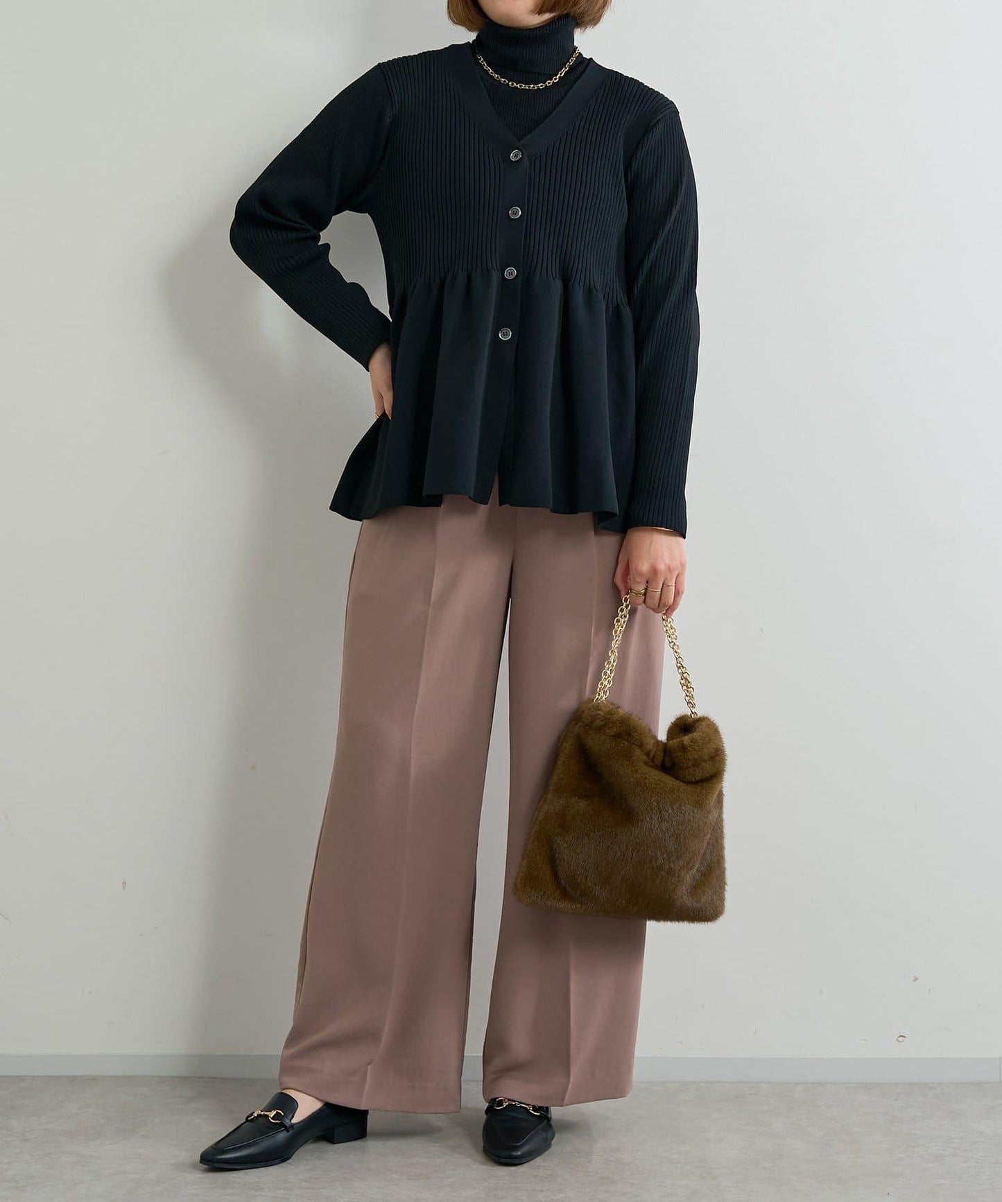 大人可愛荷葉邊針織開衫