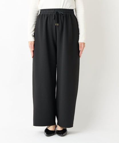 《オンオフ選ばず活躍》桑蠶絲雪紡弧形裁剪長褲