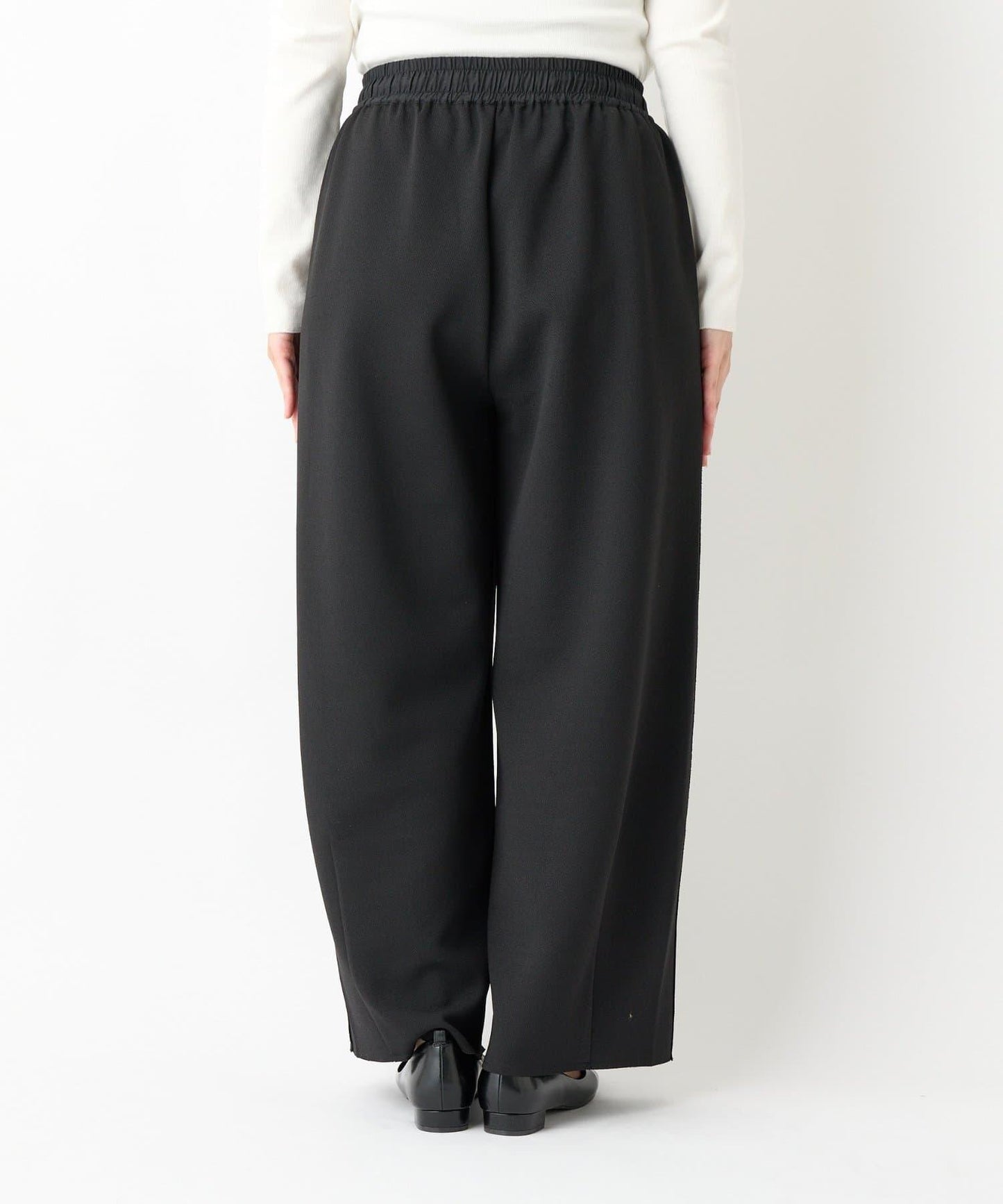 《オンオフ選ばず活躍》桑蠶絲雪紡弧形裁剪長褲