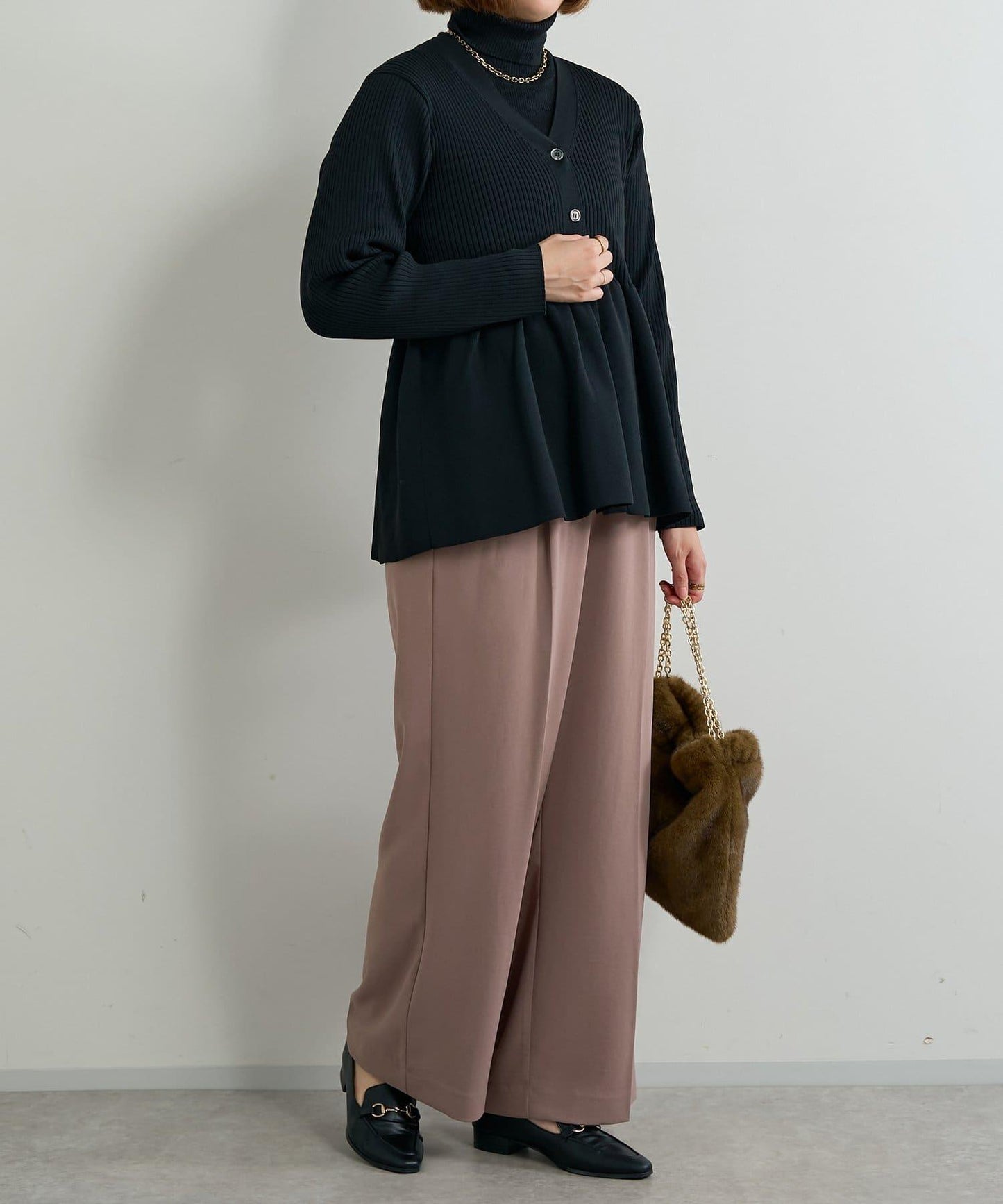 大人可愛荷葉邊針織開衫