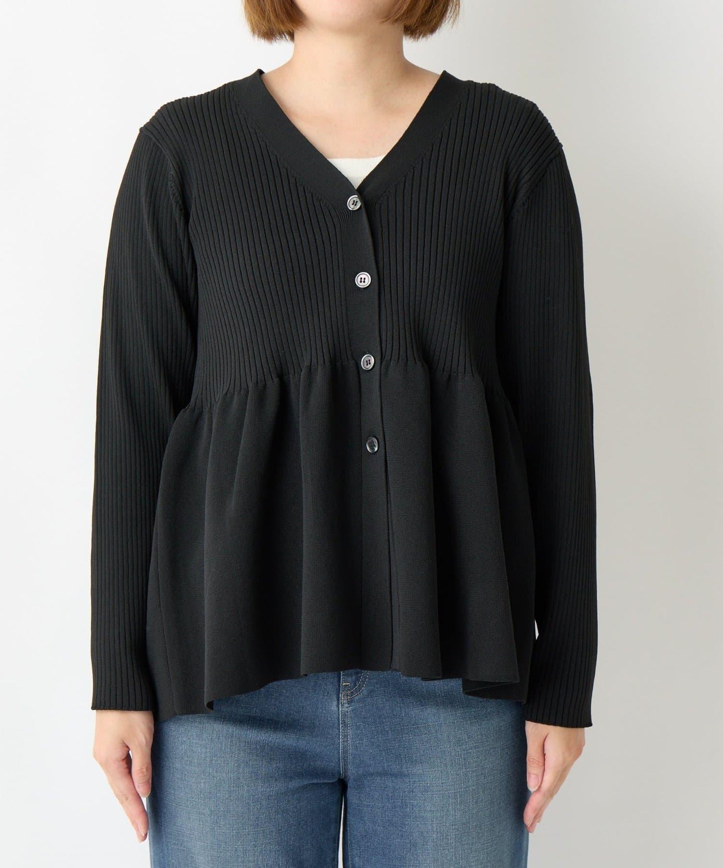 大人可愛荷葉邊針織開衫