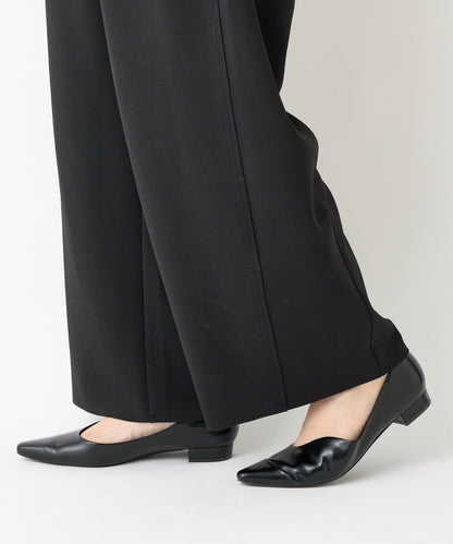 《オンオフ選ばず活躍》桑蠶絲雪紡弧形裁剪長褲