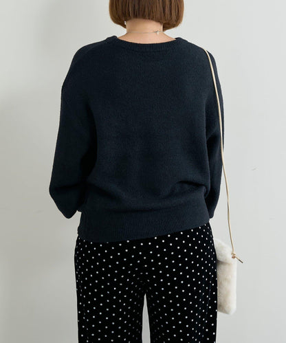 日常百搭◎仿貉子毛針織衫