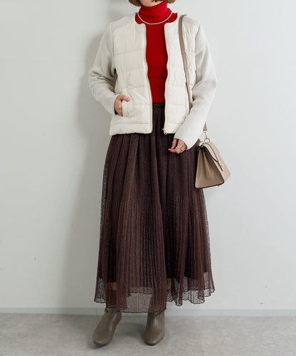 優雅氣質蕾絲百褶長裙