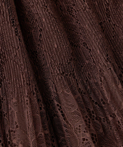 優雅氣質蕾絲百褶長裙