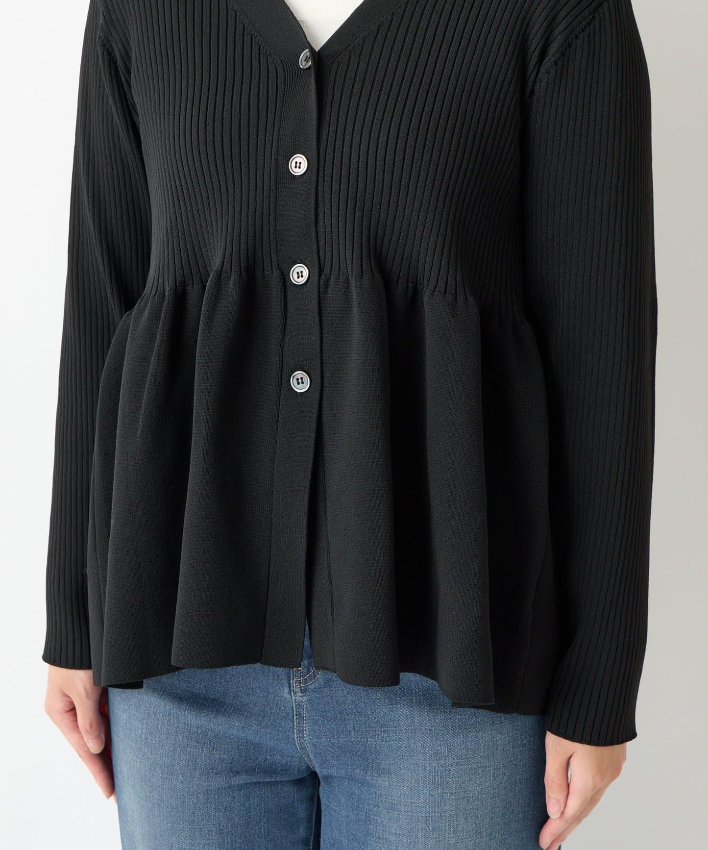 大人可愛荷葉邊針織開衫