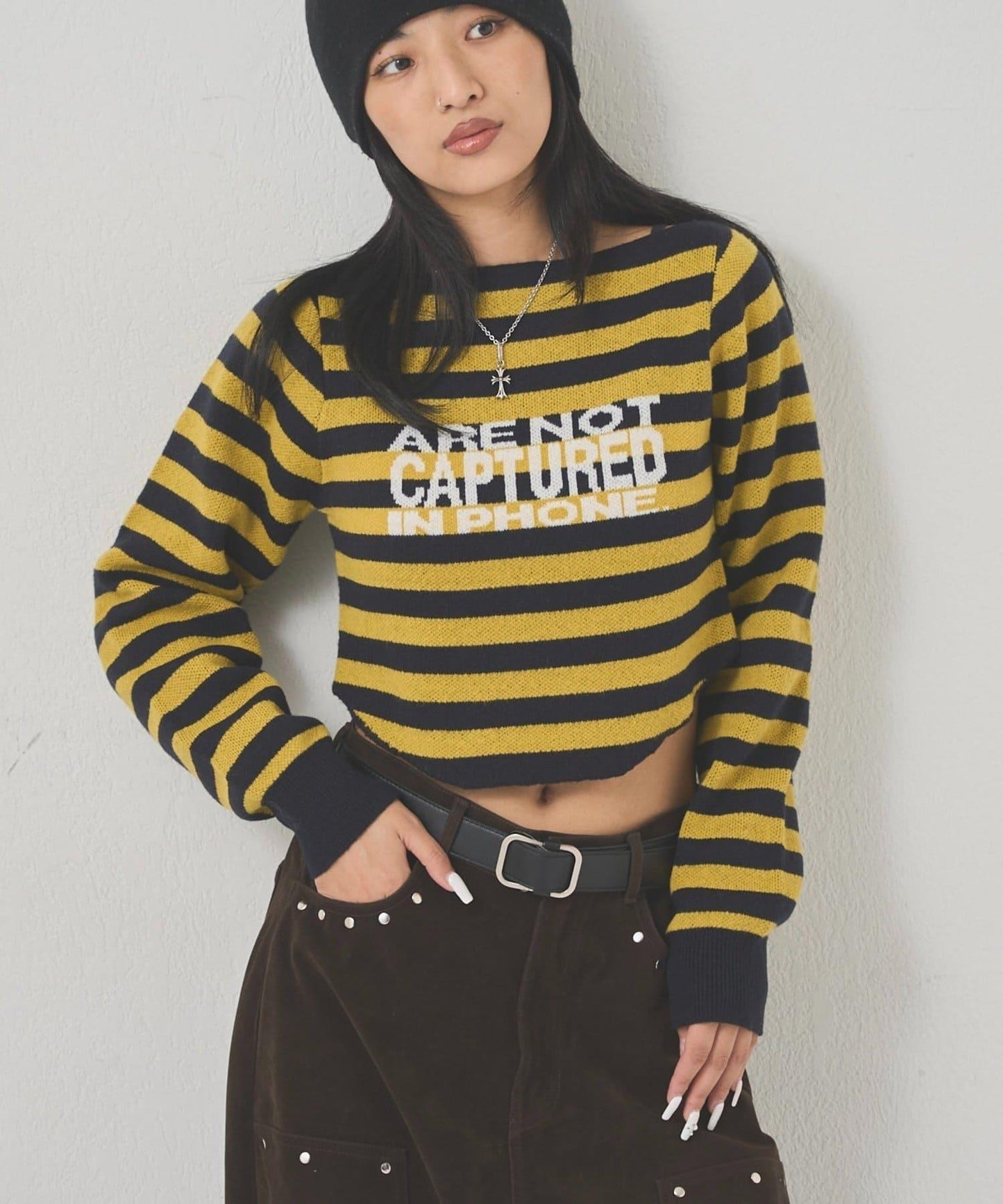 2WAY 標誌條紋連帽針織衫