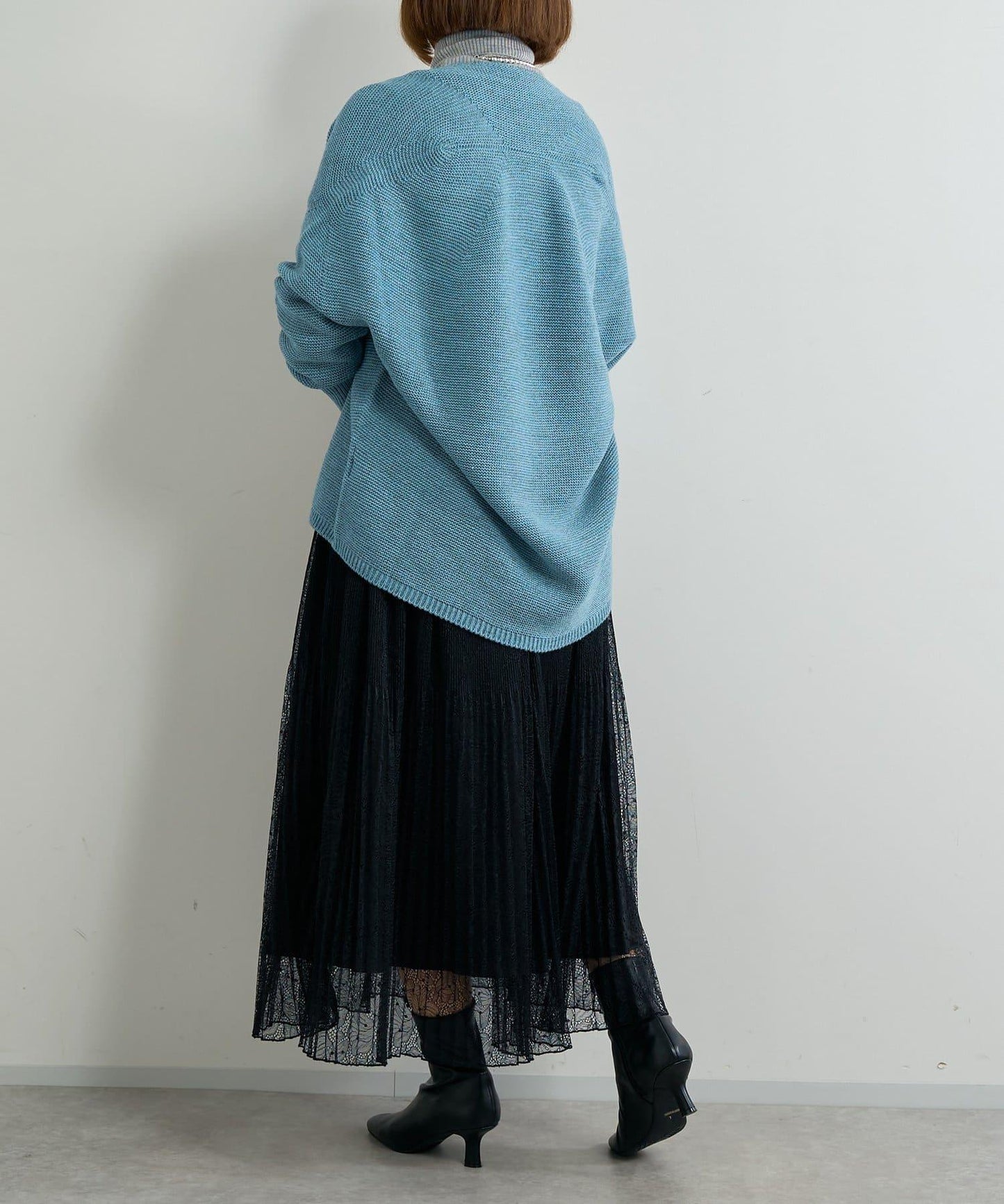 優雅氣質蕾絲百褶長裙