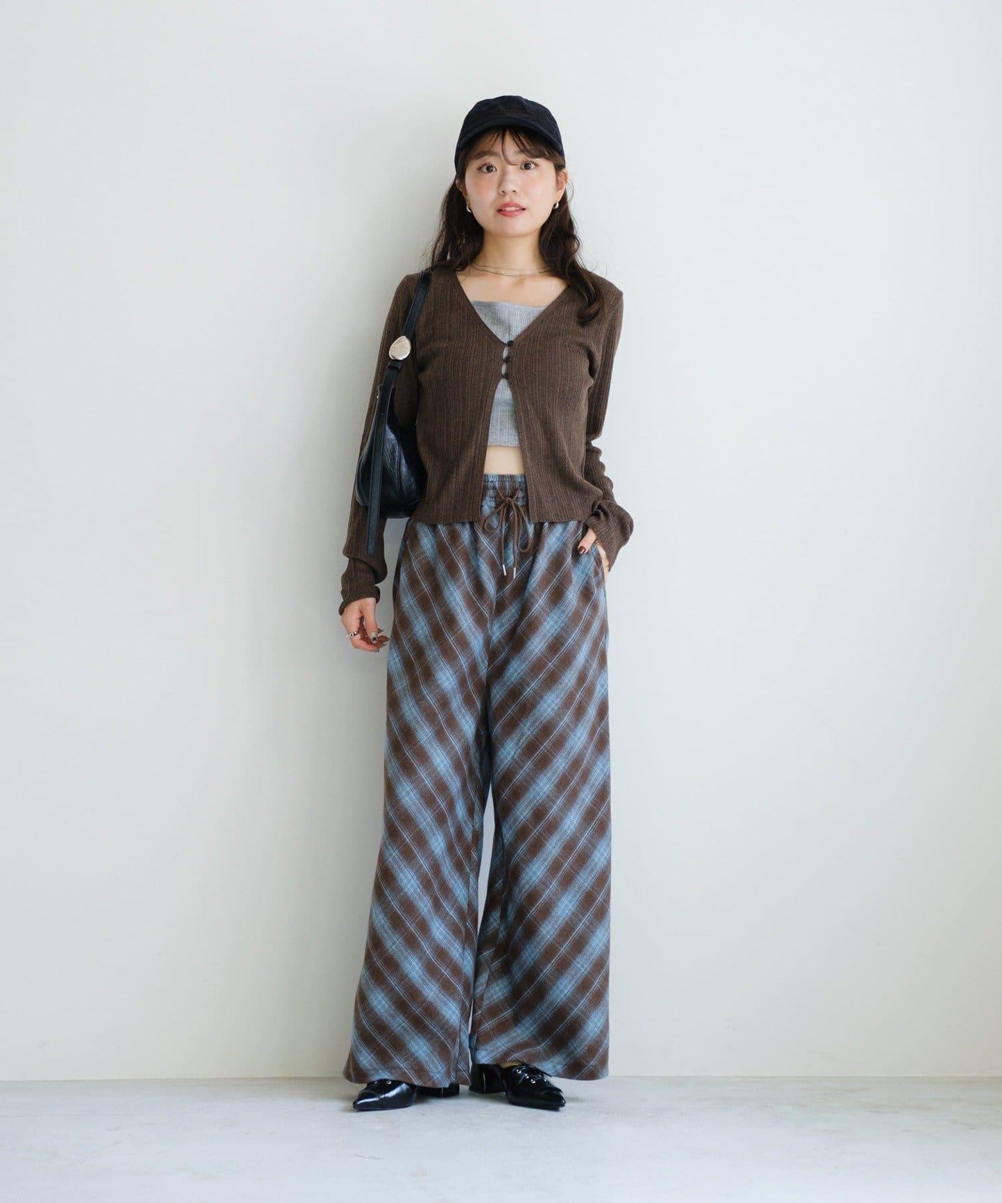 【Kastane】法蘭絨格子休閒褲