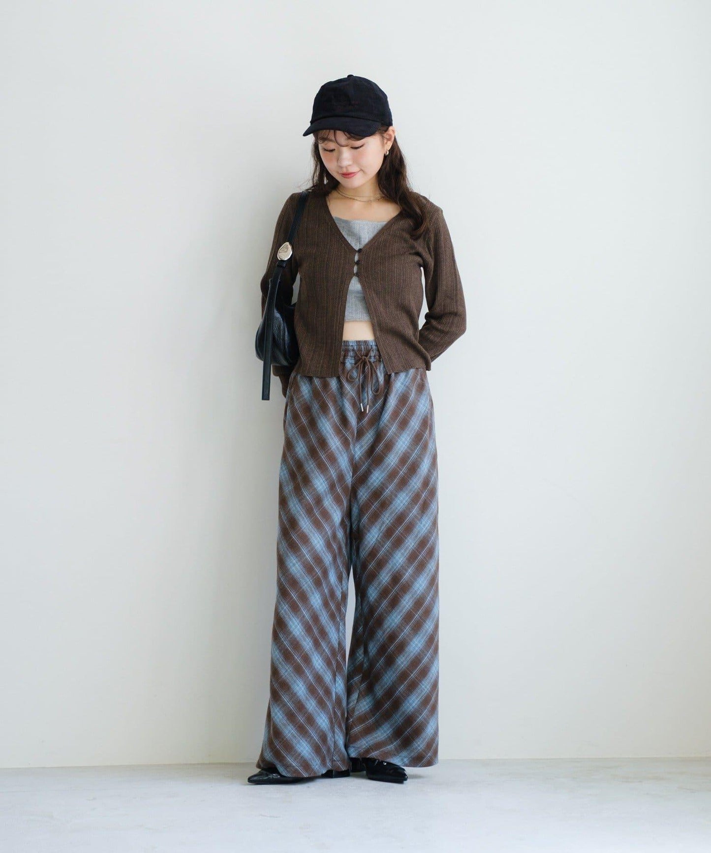 【Kastane】法蘭絨格子休閒褲