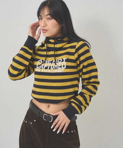 2WAY 標誌條紋連帽針織衫